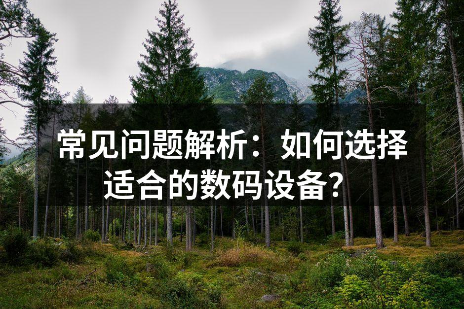 多种数码设备的选择