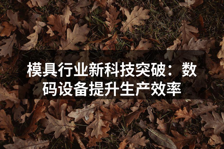模具行业新科技突破：数码设备提升生产效率